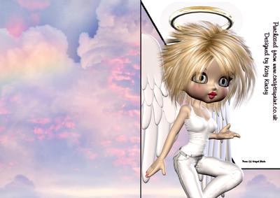 Angelina Guardian Angel A5 Shaped Front Print and Fold Card