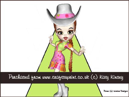 Line Dancer or Cowgirl in Neon 3D Stand Up Pyramid Card Kit