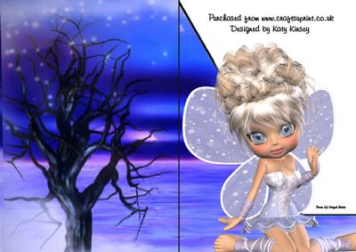 Chrissie the Snow Fairy A5 Shaped Front Print and Fold Card