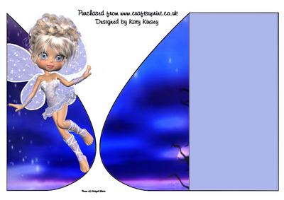 Chrissie the Snow Fairy Tear Drop Card