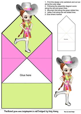 Line Dancer or Cowgirl in Neon Pop Up Spring Card