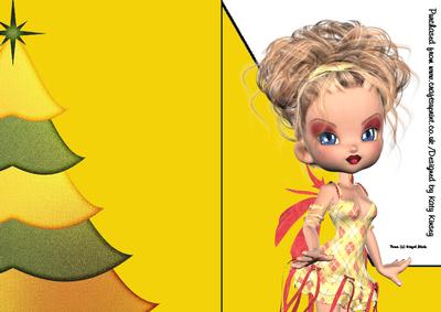 Carole Christmas Fairy A5 Shaped Front Print and Fold Card