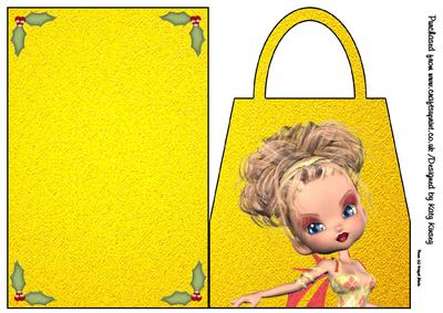 Carole Christmas Fairy Handbag Card