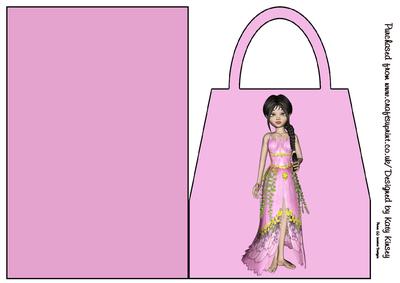 Elf Princess in Pink Handbag Card
