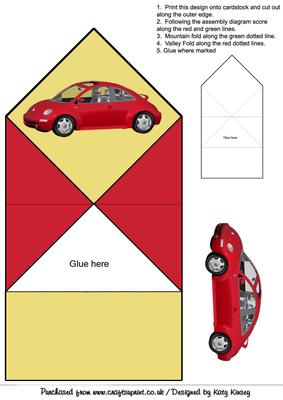 Red Car Pop Up Spring Card