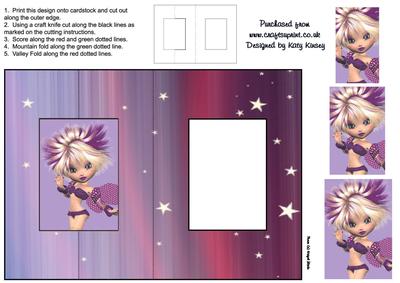 Indigo Fairy Foldback Card with Simple Pyramage