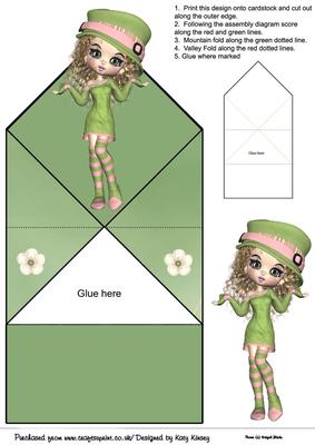 Emily in Green Pop Up Spring Card