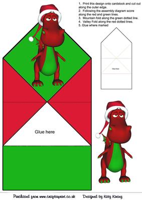 Little Christmas Welsh Dragon Pop Up Spring Card