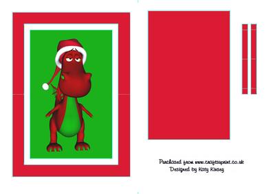 Cute Christmas Welsh Dragon Flip Card Sheet