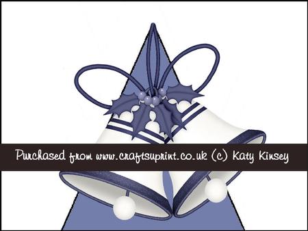 Christmas Bells in Blue 3D Stand Up Pyramid Card Kit