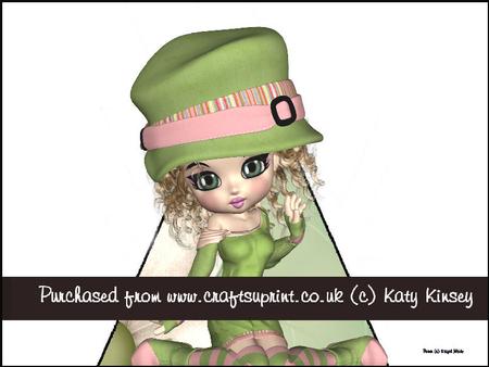 Emily in Green 3D Stand Up Pyramid Card Kit