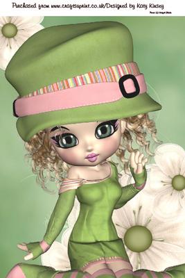 Emily in Green A4 Card Front