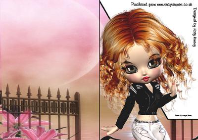 Danielle A5 Shaped Front Print and Fold Card