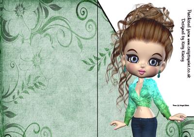 Eliza A5 Shaped Front Print and Fold Card