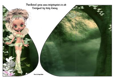 Jade Fairy Tear Drop Card