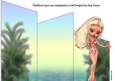 Pamela at the Beach Cascade Card