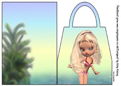 Pamela at the Beach Handbag Card