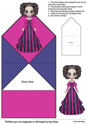 Isabella in Pink and Navy Pop Up Spring Card