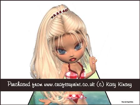 Pamela at the Beach 3D Stand Up Pyramid Card Kit