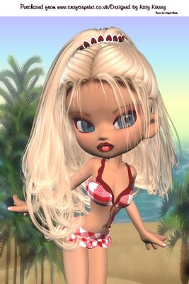 Pamela at the Beach A4 Card Front