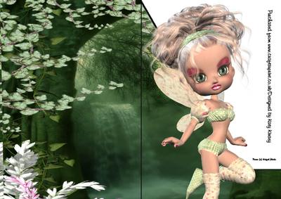 Jade Fairy A5 Shaped Front Print and Fold Card