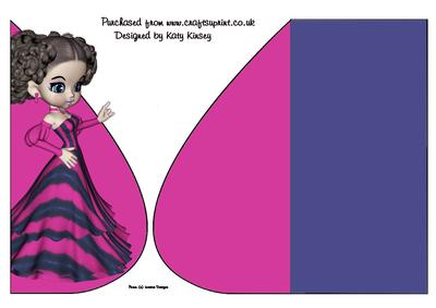 Isabella in Pink and Navy Tear Drop Card