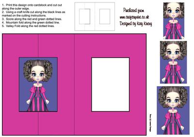 Isabella in Pink and Navy Foldback Card with Simple Pyramag