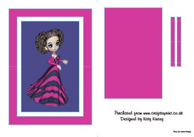 Isabella in Pink and Navy Flip Card Sheet