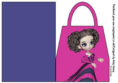 Isabella in Pink and Navy Handbag Card