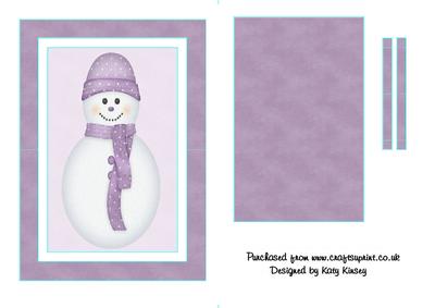 Pastel Lilac Snowman Flip Card Sheet