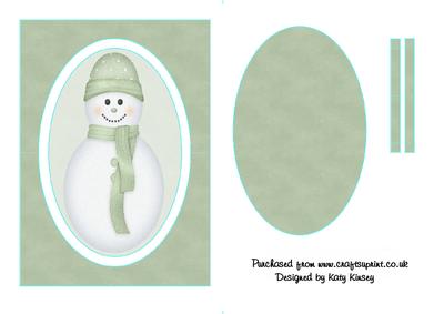 Pastel Green Snowman Flip Card Sheet