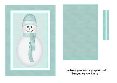 Pastel Blue Snowman Flip Card Sheet
