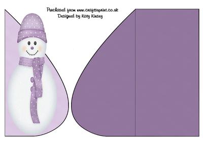 Pastel Lilac Snowman Tear Drop Card
