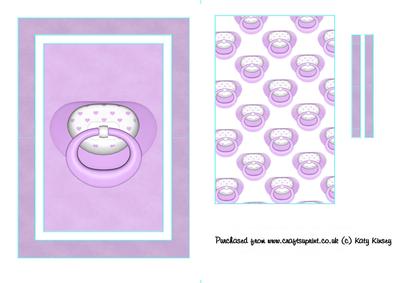New Baby Dummy Pacifier Flip Card Sheet Lilac