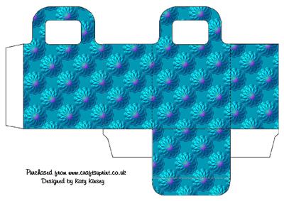 Embossed Flower Gift Bag in Blue