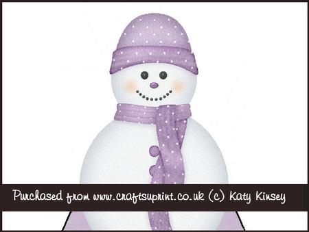 Pastel Lilac Snowman 3D Stand Up Pyramid Card Kit