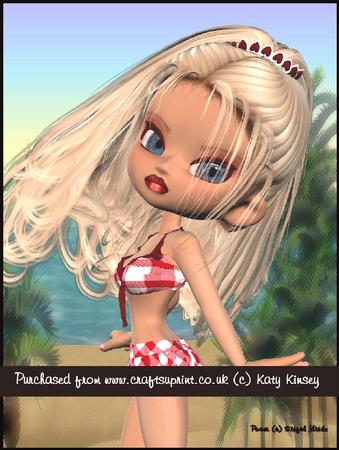 Pamela at the Beach A4 Pyramage Card Kit