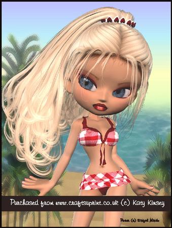 Pamela at the Beach A4 Tunnel Card Kit