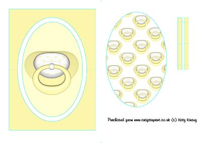 New Baby Dummy Pacifier Flip Card Sheet in Lemon Yellow