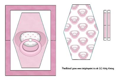 New Baby Dummy Pacifier Flip Card Sheet in Pink
