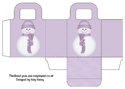 Cute Pastel Lilac Snowman Gift Bag
