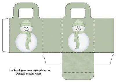 Cute Pastel Green Snowman Gift Bag