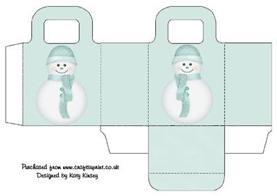 Cute Pastel Blue Snowman Gift Bag