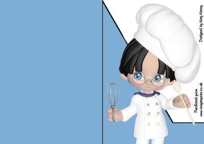 Ready Steady Cook A5 Shaped Front Print and Fold Card