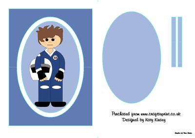 Motor Racer in Blue Flip Card Sheet