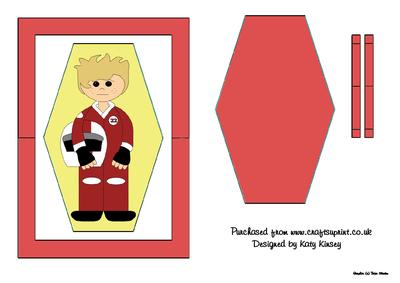 Motor Racer in Red Flip Card Sheet