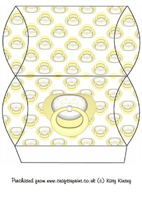 New Baby Dummy Pacifier Pillow Gift Box in Lemon
