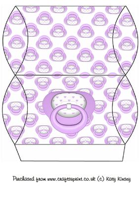 New Baby Dummy Pacifier Pillow Gift Box in Lilac