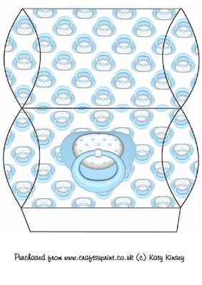 New Baby Dummy Pacifier Pillow Gift Box in Blue