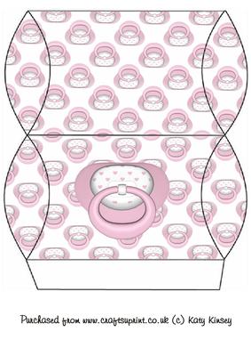 New Baby Dummy Pacifier Pillow Gift Box in Pink